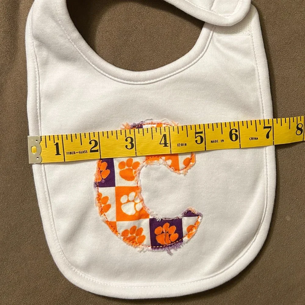 Newborn Clemson Letter C Ragged Edge Applique, Clemson Fabric